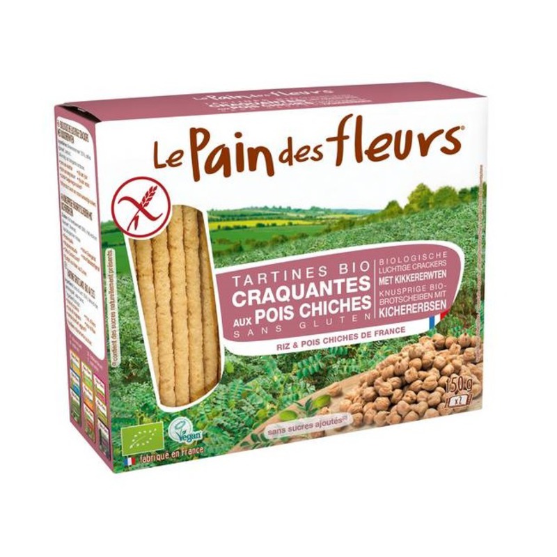 БИО Хрупкави хлебчета с нахут Без глутен Le Pain Des Fleurs 150 гр.