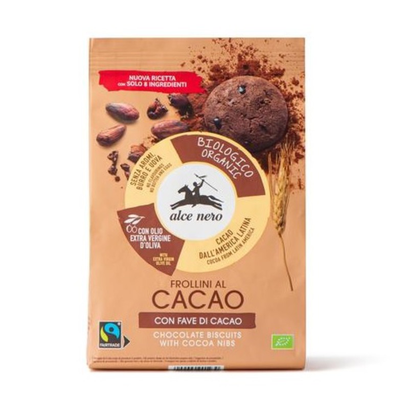 БИО Какаови бисквити с какаови зърна Alce Nero 250 гр.
