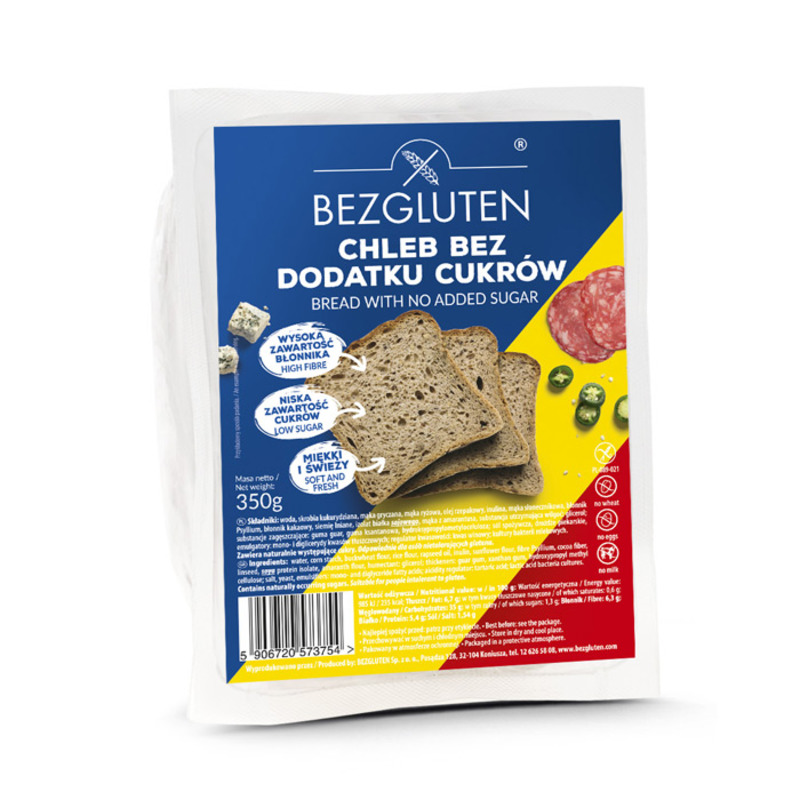 Хляб Без захар и глутен Bezgluten 350 гр.