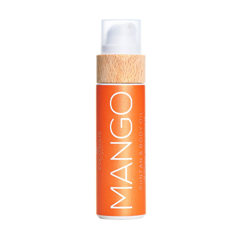 Масло за наситен тен, хидратирана и сияйна кожа Cocosolis MANGO Sun Tan & Body Oil 110 мл.