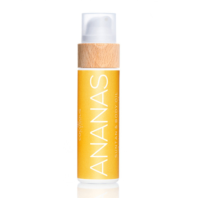 Масло за шоколадов тен, хидратирана и сияйна кожа Cocosolis ANANAS Sun Tan & Body Oil 110 мл.