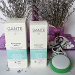 Подаръчен комплект Лотус и бял чай SANTE (почистващо мляко + крем за лице + грийн бутон) БИО