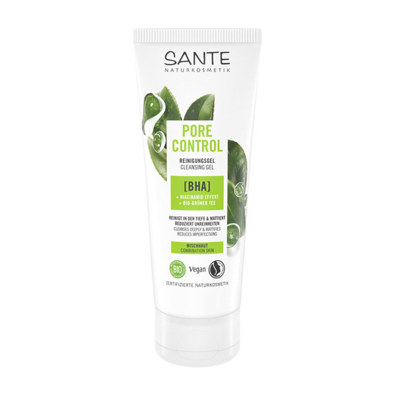 Почистващ гел с с BHA киселина и зелен чай Pore Control Sante 100 мл.